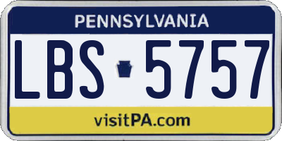 PA license plate LBS5757