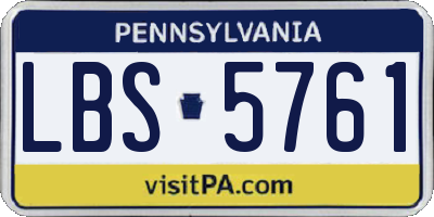 PA license plate LBS5761