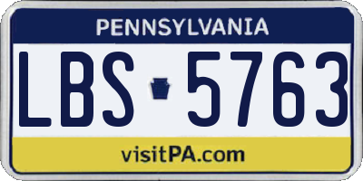 PA license plate LBS5763