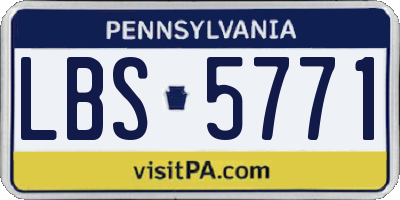 PA license plate LBS5771