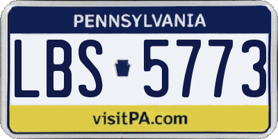 PA license plate LBS5773