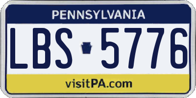 PA license plate LBS5776