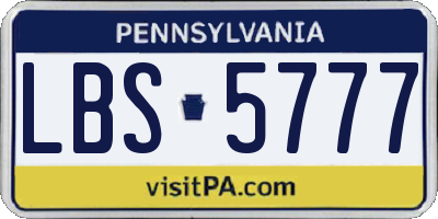 PA license plate LBS5777