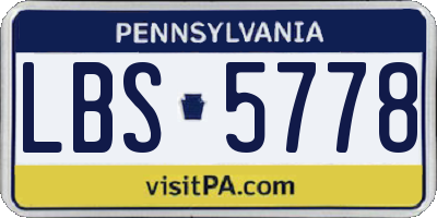 PA license plate LBS5778