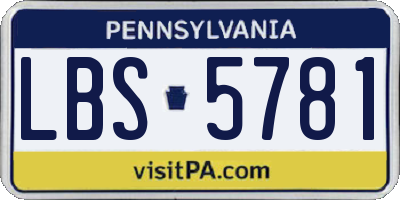 PA license plate LBS5781