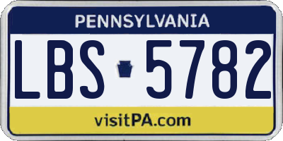 PA license plate LBS5782