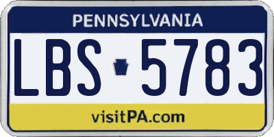PA license plate LBS5783