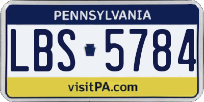 PA license plate LBS5784