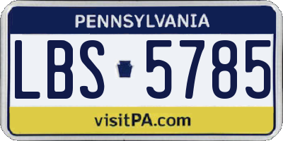 PA license plate LBS5785