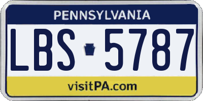 PA license plate LBS5787