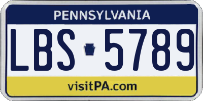 PA license plate LBS5789