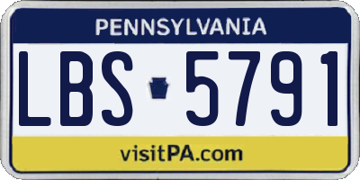 PA license plate LBS5791