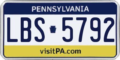 PA license plate LBS5792