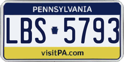 PA license plate LBS5793