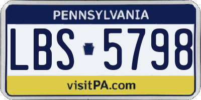 PA license plate LBS5798