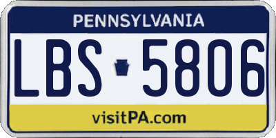 PA license plate LBS5806