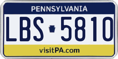 PA license plate LBS5810