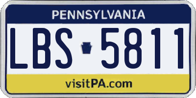 PA license plate LBS5811