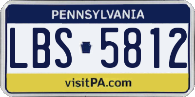PA license plate LBS5812