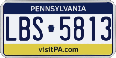 PA license plate LBS5813
