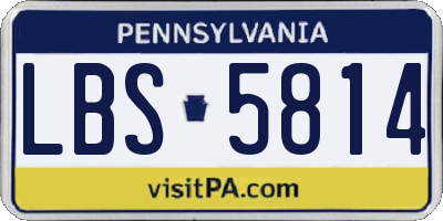 PA license plate LBS5814