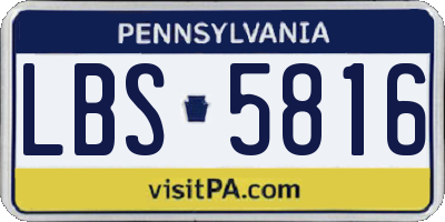 PA license plate LBS5816