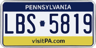 PA license plate LBS5819