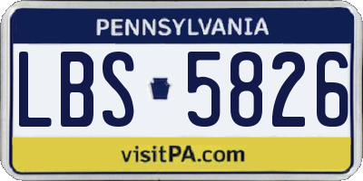 PA license plate LBS5826