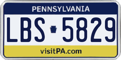 PA license plate LBS5829
