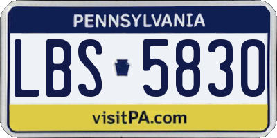PA license plate LBS5830