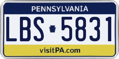 PA license plate LBS5831