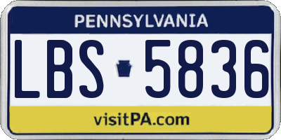 PA license plate LBS5836