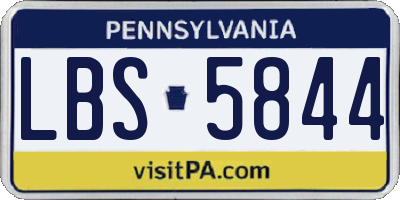 PA license plate LBS5844