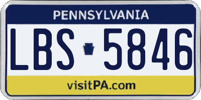 PA license plate LBS5846