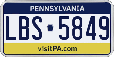 PA license plate LBS5849