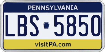 PA license plate LBS5850