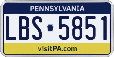 PA license plate LBS5851