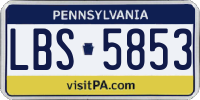 PA license plate LBS5853