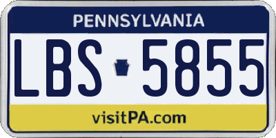 PA license plate LBS5855