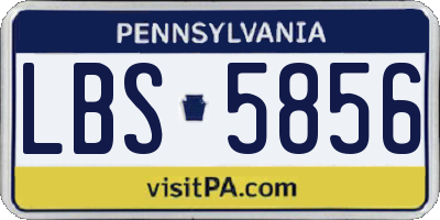 PA license plate LBS5856