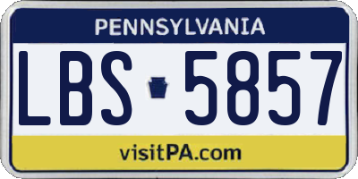 PA license plate LBS5857