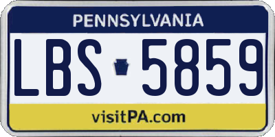 PA license plate LBS5859