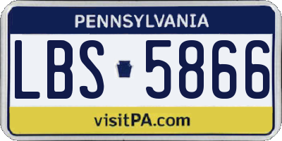 PA license plate LBS5866