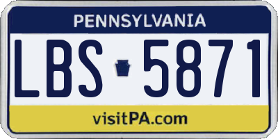 PA license plate LBS5871