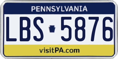 PA license plate LBS5876