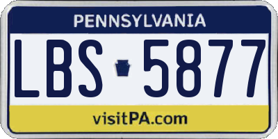 PA license plate LBS5877