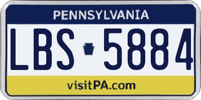 PA license plate LBS5884