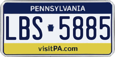 PA license plate LBS5885