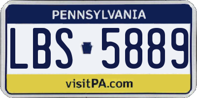 PA license plate LBS5889