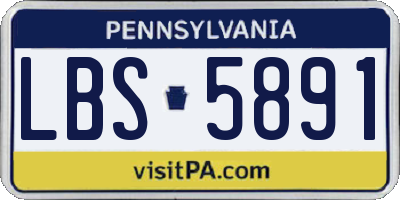 PA license plate LBS5891
